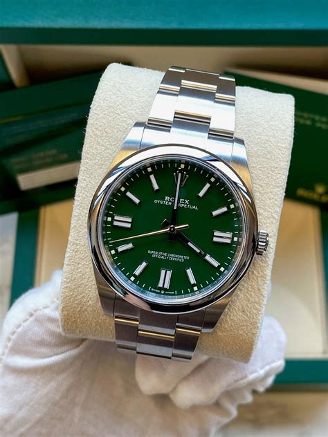 rolex groene plaat dames|Rolex Oyster Perpetual 41.